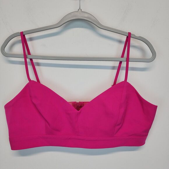 Nasty Gal Pink Tailored Bralette Size 10 V-neck Back Zip Adjustable Barbiecore - Picture 7 of 12